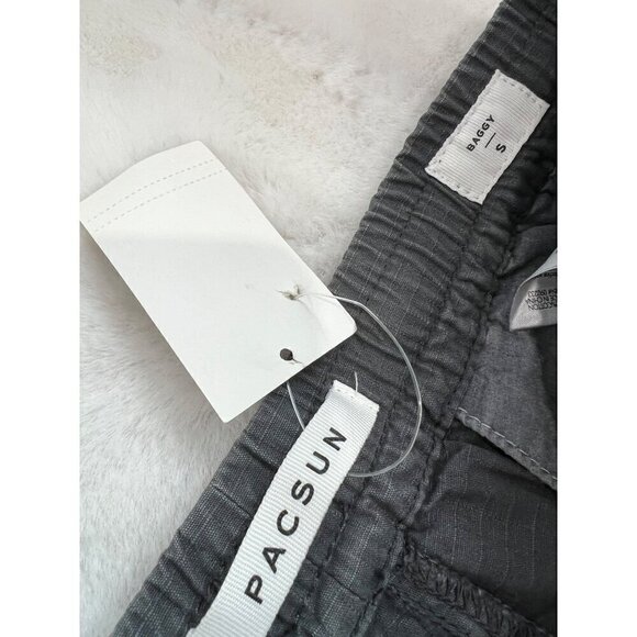 New PACSUN Size S Baggy Marc longline cargo shorts with Pockets Grey - Picture 2 of 10